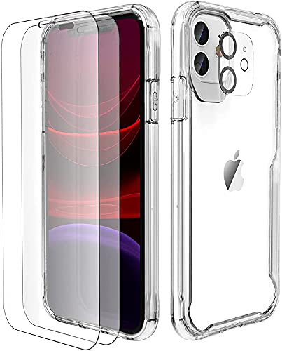 ORETECH für iPhone 11 Hülle mit 2 Schutzfolie, Durchsichtig | Kameraschutz, Militärschutz Stoßfeste Kratzfeste Transparent Rückseite Handyhülle für iPhone 11