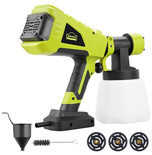 Paint Sprayer, DEWINNER 550W Electric Paint Spray Gun with Detachable Tank Max 1000ml/min, 3 Spray Patterns,3 Nozzle Sizes for Fence, Cabinet, Home Painting