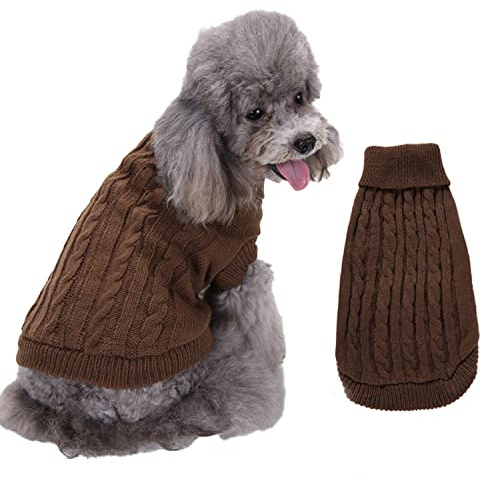 FEimaX Hundepullover Haustier Katze Hund Pullover Winter Warmer Sweater für Kleine Mittelgroße und große Hunde Katzen Welpen Strickpullover Kleidung Mantel Kostüm