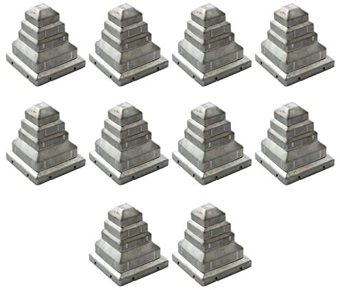 MFFIRE 10 X Capuchons pour Poteaux, Chapeau Poteau Bois en Forme De Pyramide en Aluminium Antirouille pour Décoration De Clôture,75mm