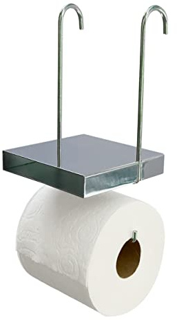 TP Pal Ledge – Hanging Extra Toilet Paper Roll Holder with Multi-Purpose Double Shelf, Durable Chrome