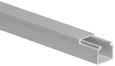 10m KOMIB Kabelkanal/Kabelkanäle/Kabelführung - Verschiedene Größen und Farben - Schraubbar - 5 x 2m Stangen - (Grau - Steingrau, 16 x 16 mm)