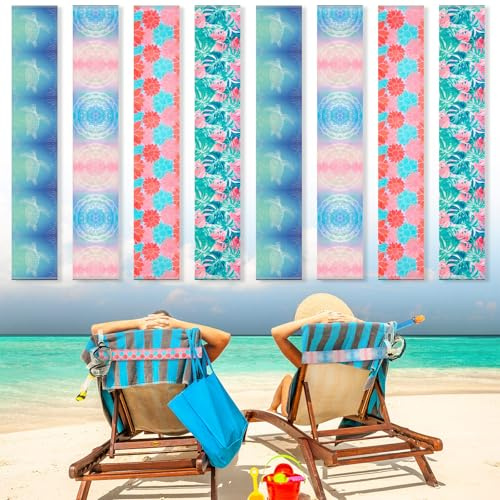 BOAO WAD-Boao-1740664 Lot de 8 élastiques Coupe-Vent pour chaises de Plage, croisière, Salon, Piscine, Accessoires d'été (Style Tortue de mer, 40 x 5 cm), WAD-Boao-1740664