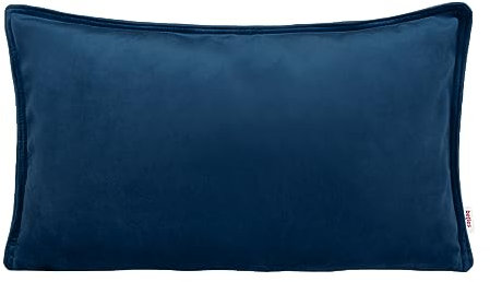 beties - Samt&Sonders-Serie - Kissenhülle ca. 30x50 cm; in Admiral-blau mit dekorativer Jeansnaht aus deutschem Unternehmen in hochwertiger Qualität