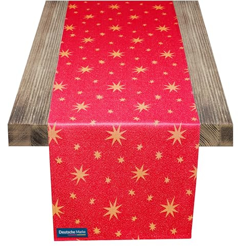 TEXMAXX® Tischläufer Weihnachten - 40 x 100 cm / Weihnachtstischläufer / Tischläufer Winter / Läufer Tisch / Tischdecke Läufer / Weihnachtstischläufer Rot / Gold