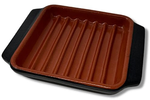 TooCook Grill Me piastra in Terracotta per Cucina Naturale Senza Grassi Gusto Unico Senza alterare Le proprietà del Cibo (Quadrata mini)