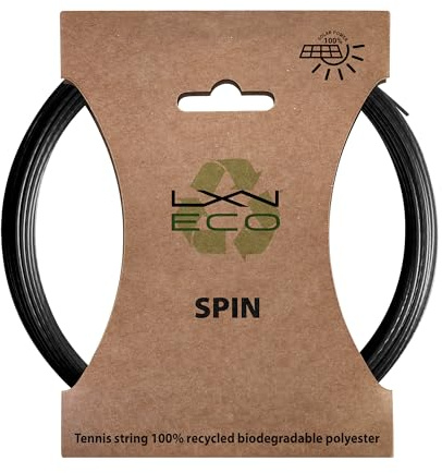 Wilson Set de Cuerdas de Tenis Eco Spin, Fabricado con Poliéster Resistente, Maestría de Precisión para Mayor Retención de Tensión, Opción Ecológica, Cuerda Compostable, Color: Negro, Tamaño: 125