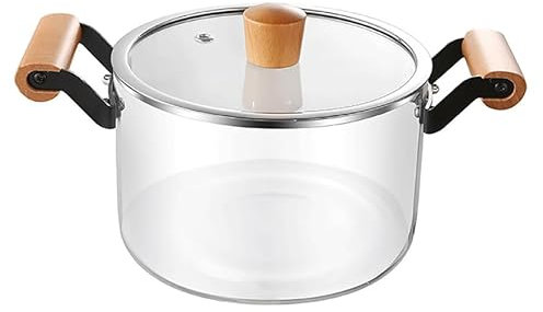 Luminexia Kochtöpfe,Glastopf,Glaskochtopf,hitzebeständiger Klarglas-Kochtopf,beheizbarer klarer Suppentopf,Klarglas-Kochgeschirr-Set für Nudeln,Nudeln,Suppe,Milch,Desserts Und Babynahrung