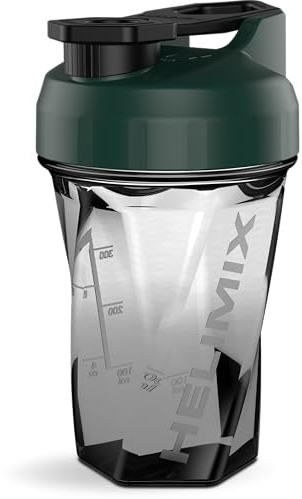 HELIMIX 2.0 Vortex Protein Shaker, 500 ml (20 oz) - Gourde Portable et Étanche pour Boissons Protéinées & Smoothies, Sans Bille, Compatible Lave-Vaisselle