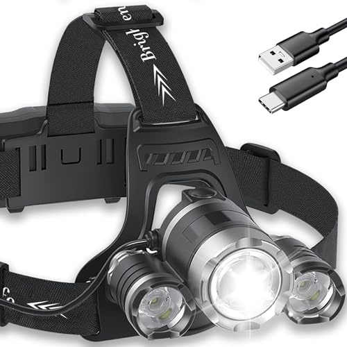 NREDXOON Stirnlampe LED Wiederaufladbar, Extrem Hell 1000 Lumen Kopflampe mit Rotlicht & Sicherheits-Rücklicht, USB C & Power-Anzeige, IPX5 Wasserdicht für Joggen, Camping, Wandern(Schwarz)
