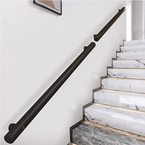 MBTSQD Pasamanos para escaleras de 1 m, 2 m, 4 m, barandilla de Escalera Moderna de Montaje en Pared para Interiores y Exteriores, Barra de Soporte para barandilla de Escalera de Tubo de Acero INOX