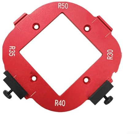 Radius Jig Router Template, Alloy Wooden Board Arc Cutting Auxiliary Tool, R30/R35/R40/R50 8-Type Round Corner Positioning DIY Template Trimming Tool (30-50R)