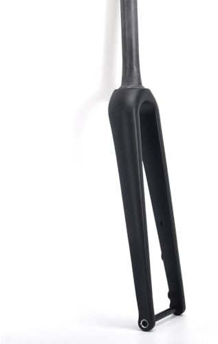 Gravel 700C Kohlefaser Rennrad Starrgabel Steckachse 12 * 100mm 1-1/2 Gewindeloses Konisches Rohr Fahrrad Vorderradgabeln Scheibenbremsen Fahrradgabel(Matte Black)