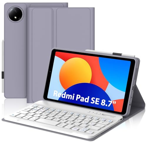 FOGARI Teclado para Redmi Pad SE 8.7 2024 | Funda para Redmi Pad SE 8.7 Español Ñ Teclado Bluetooth Magnético Desmontable para Tablet Redmi Pad SE 8.7, Púrpura