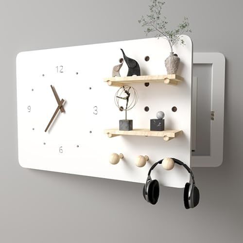 Tapa Cuadro Electrico Cubierta Multifuncional para Caja de Fusibles, Marco Artístico con Bisagras para Cubrir El Panel Eléctrico, Cubierta para Panel de Interruptores de 45Cm, 50Cm, 55Cm y 70Cm de Lar