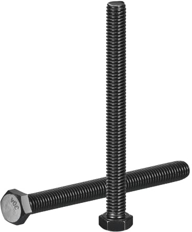 QUARKZMAN 10Pcs 3/8-16 x 4 Bulloni Finitura Ossidazione Nera Nero | a Testa Esagonale, Filettatura Completa Bullone a Testa Esagonale, 304 Acciaio Inossidabile, Produzione di Macchinari
