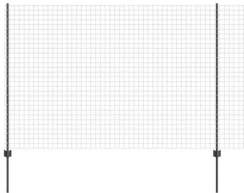 vidaXL Euro Staket med Stöd 10 x 1,6 m PVC-belagda stål Grå Mesh