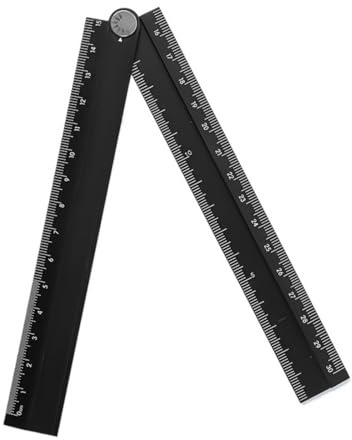 Righello pieghevole in alluminio da 30 cm, con goniometri, facile da trasportare, per misurazioni precise in arte e design