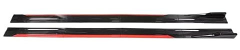 Seitenschweller Splitter Universal 2,2 M Seitenschweller Verlängerung Rocker Splitter Diffusor Winglet Flügel Für VW Für GTD Für Golf 4 5 6 7 MK7 MK5 MK6 Seitenschweller Lippe(Red and Black 2m)