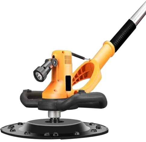 Lisseuse électrique pour Murs en béton et Ciment, truelle électrique 2880 W pour plâtre, mortier, Ciment, Mastic, avec Perche télescopique Amovible de 60 à 180 cm et éclairage LED