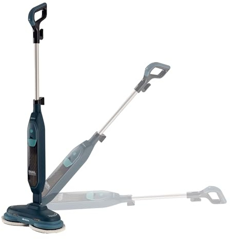 Ariete 4178 Dual Steam Scrub, Scopa a vapore con panni rotanti, 1200W, Serbatoio 400cc, 2 velocità, 4 panni, Blu