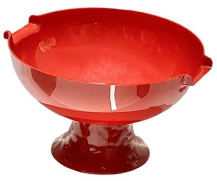 KESOTO Fußschale Obstschale mit Standfuß Tischschale Aufbewahrung Schale PET Material Elegantes Design für Hochzeit Party Wohnzimmer, Rot