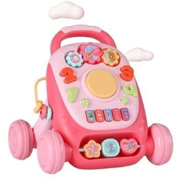 MIXEL Early Education Baby Walker, Musical Learning Push Toy with Lights, Toddler Development Walker for Girls & Boys, (Pink)