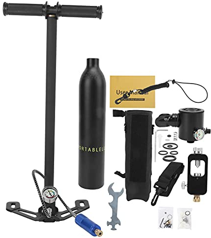 YYALYYON DIDEEP 0,5 l Sauerstoffzylinder-Unterwasser-Atmungsset zum Tauchen und für Tauchunterricht (Schwarze Sauerstoffflasche + Schwarze Aufbewahrungstasche)