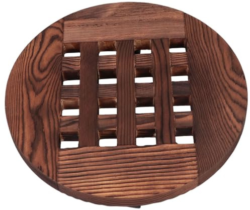 ifundom Holz blumentopf Roller mit Drehbaren Universalrädern Runder Pflanzenständer Øcm Mobiler Blumenwagen für Garten Balkon und Innenbereich Robust Verschleißfest Bodenschonend