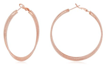 Bewenda Creolen Silber 925, Ohrringe Silber 925 Creolen Groß 40/50/60mm, Hypoallergene Kreolen Huggies Ohrringe für Damen Mädchen, Leichte Damenohrringe Klappcreolen Runde Kreis Endless Ohrschmuck