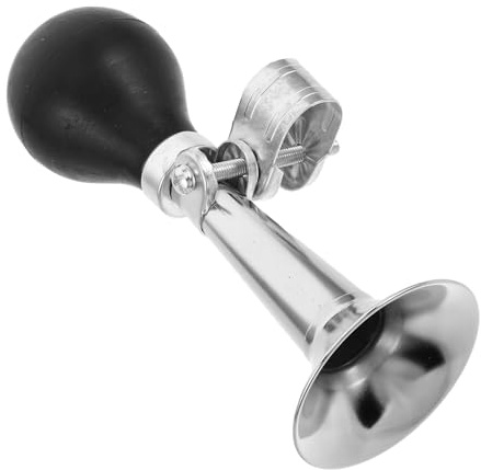 HOODANCOS Clacson per Bici in Metallo 5 Pollici, Corno di Tromba ad Aria Compressa, Suono Forte per Adulti, Accessorio Ciclismo Compatibile Mountain Bike e Scooter, Avviso Sicurezza