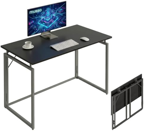 MUSSO F5 Klappschreibtisch, 80 x 40 cm, Montagefrei, Schwarz