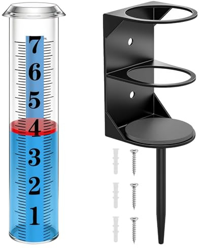 Rdxanc Pluviometro in metallo di precisione con supporto stabile per misurazioni estremamente accurate delle precipitazioni in prati e giardini all'aperto