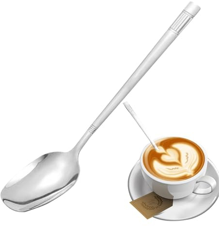 Lunga Da Dessert - Cucchiaio Da Zucchero In Acciaio Inossidabile, Utensile Da Caffè Da Cucina | Agitatore Per Cappuccino Resistente Al Calore, Design Durevole Dello Strumento Di Servizio In Ac