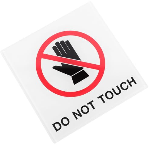 NUOBESTY Cartello di Avvertimento Adesivo Non Toccare in Acrilico 10x10 Cm, Etichetta Segnale di Divieto per Sicurezza Industriale, Resistente e Visibile per Superfici Lisce Interne