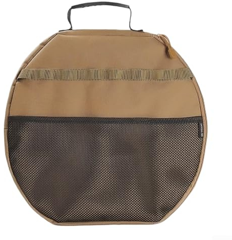 Floweringbeter Borsa per il trasporto della padella per griglia, dimensioni per piastre rotonde da 42 cm, con cuciture rinforzate e funzionamento con cerniera liscia (giallo)