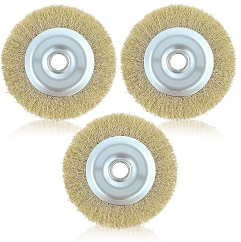 3PCS RAC814 Replacement Wire Brush for Ryobi Patio Cleaner | 115mm Block Paving Wire Wheel for RY18PCA-0 OPC1800 OPC1815,Heavy Duty Joint Cleaning Metal Brush 16mm Arbor Hole