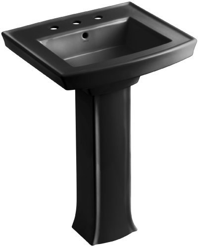 Kohler Archer Ständer WC mit 20,3 cm lochmitten schwarz/schwarz
