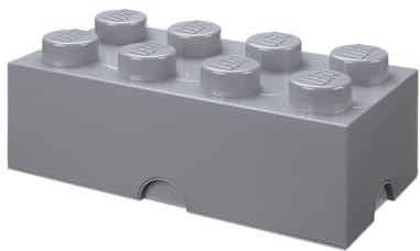 Room Copenhagen 4004 LEGO Aufbewahrungsstein, 8 Noppen, Stapelbare Aufbewahrungsbox, 12 l, grau, 25 x 25,2 x cm