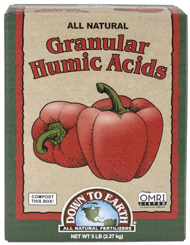 Down To Earth All Natural Fertilizers Organic Granular Humic Acids - Soil Amendment Adds Carbon, Increases Nutrient Uptake, 5 lb