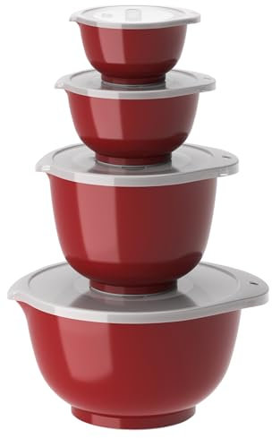 ROSTI 4er Rührschüssel-Set MARGRETHE New red