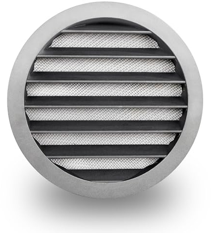 SYSTERM Aluminium Lüftungsgitter Abluftgitter Rund Gitter mit Insektennetz. Alugitter (Ø 150)