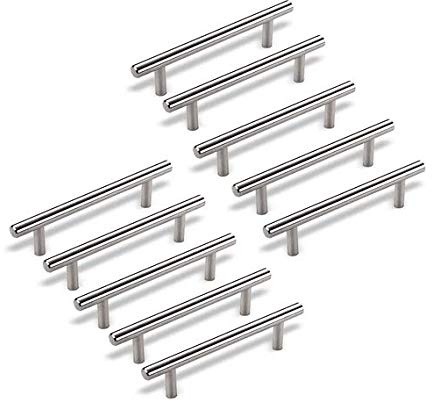EBETA 10er Bogengriffe Schrankgriffe Möbelgriff Stangengriff Relinggriffe, der Schubladengriff Küchengriff aus Edelstahl Ø 12 mm （Bohrlochabstand - 96 mm）