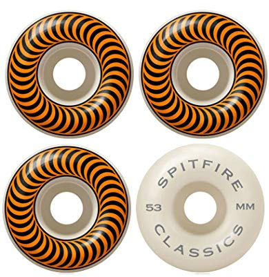 Spitfire Unisex Formula Four Classics 101 Skateboard, Orange, 53 mm