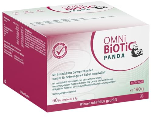 OMNi BiOTiC PANDA | Speziell für Schwangere & Babys entwickelt | Einfache Anwendung | Wissenschaftlich fundiert, in Studien geprüft | Vegan | 60 Portionen