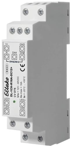 Eltako 1-Kanal DALI-LED-Dimmer 16A für Hutschiene DL-1CH-R16A-DC12+