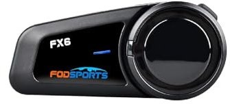 Fodsports FX6 Motorcycle Communication System, 1000m 6 Riders Group Motorbike Intercom Universal Bluetooth Intercom Motorbike Bluetooth Headset with Radio, Voice Dial, Stereo Sound, Hard & Soft Mic