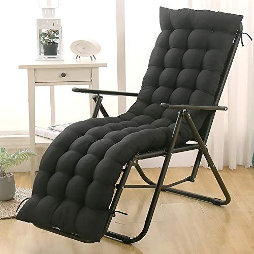Ruby Lil Tragbare Bench Kissen, Sonnenliege Kissen-Auflage, rutschfeste Schaukelstuhlkissen, Patio Lehnstuhl Kissen (1 Packung),Schwarz,48x163cm(19x64inch)