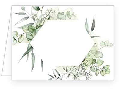Edition Seidel 50 Premium Tischkarten Platzkarten Namenskarten Hochzeit Geburtstag Taufe Kommunion Konfirmation Taufe Firmung Jugendweihe Goldhochzeit Diamanthochzeit Silberhochzeit Eukalyptus