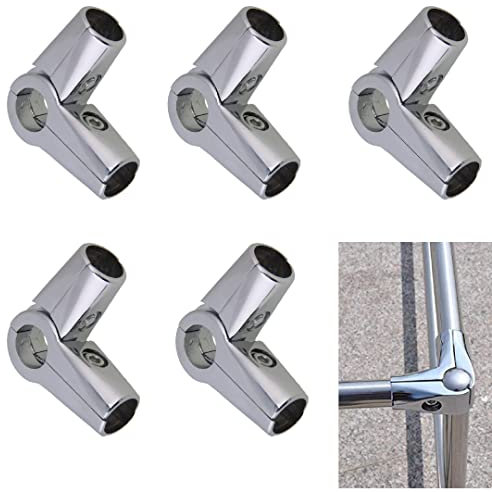5 X 25MM 4 Way Adjustable Display Rack Clamp Tee Rod Pole Support Bracket Connector Inner Diameter 25mm/0.98 INCH Strong Hold for Rack Rod Drying Rack Scaffold Composite Pipe Fittings Tube